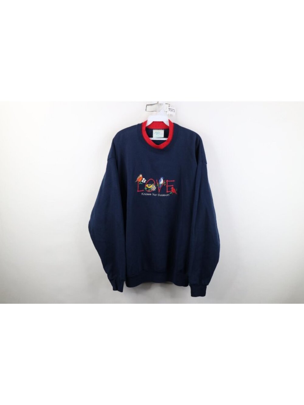 Vintage 90s Streetwear Womens 1X Nature Bird Love Knows No Season Sweatshirt